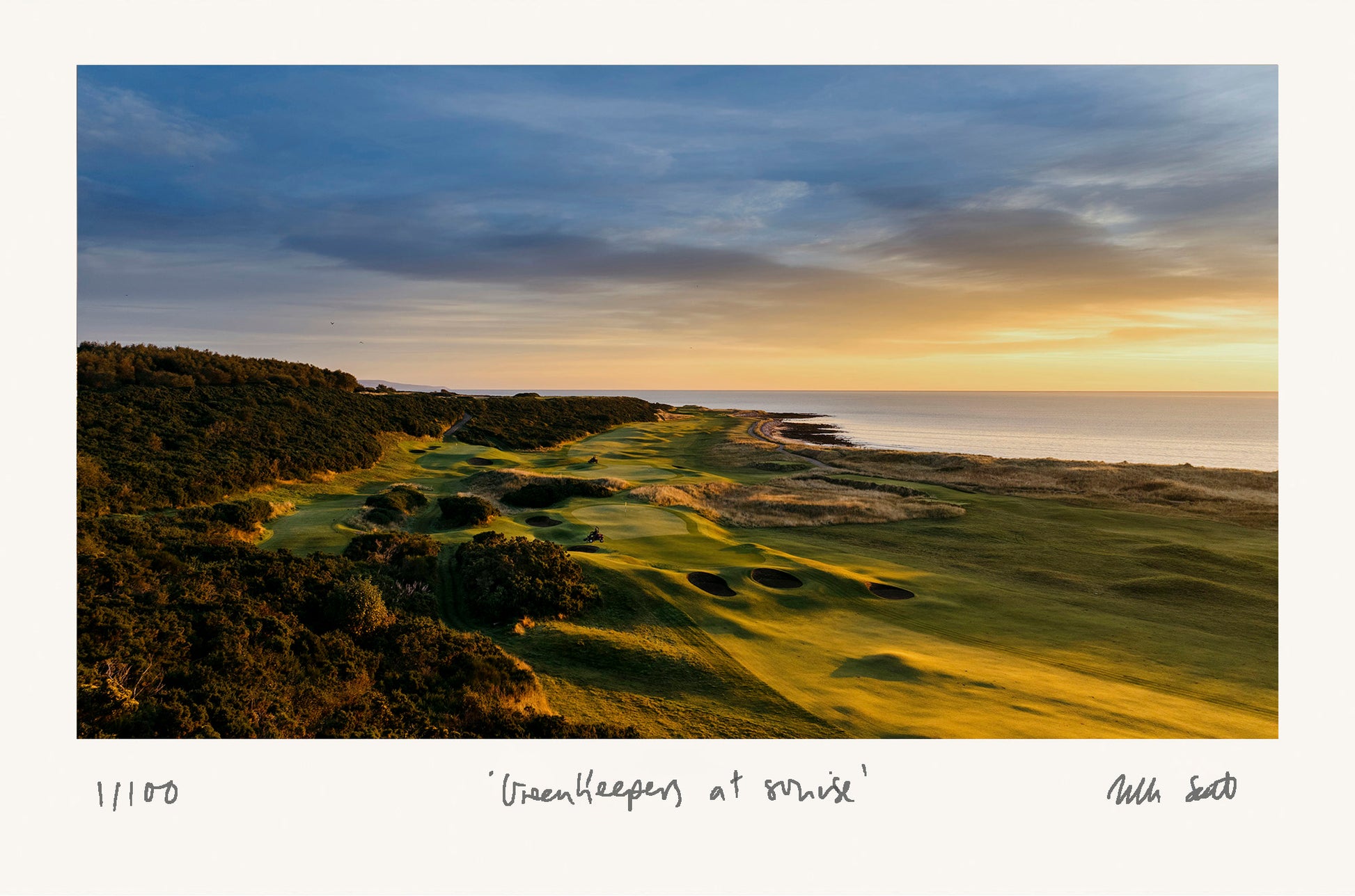 Greenkeepers at sunrise